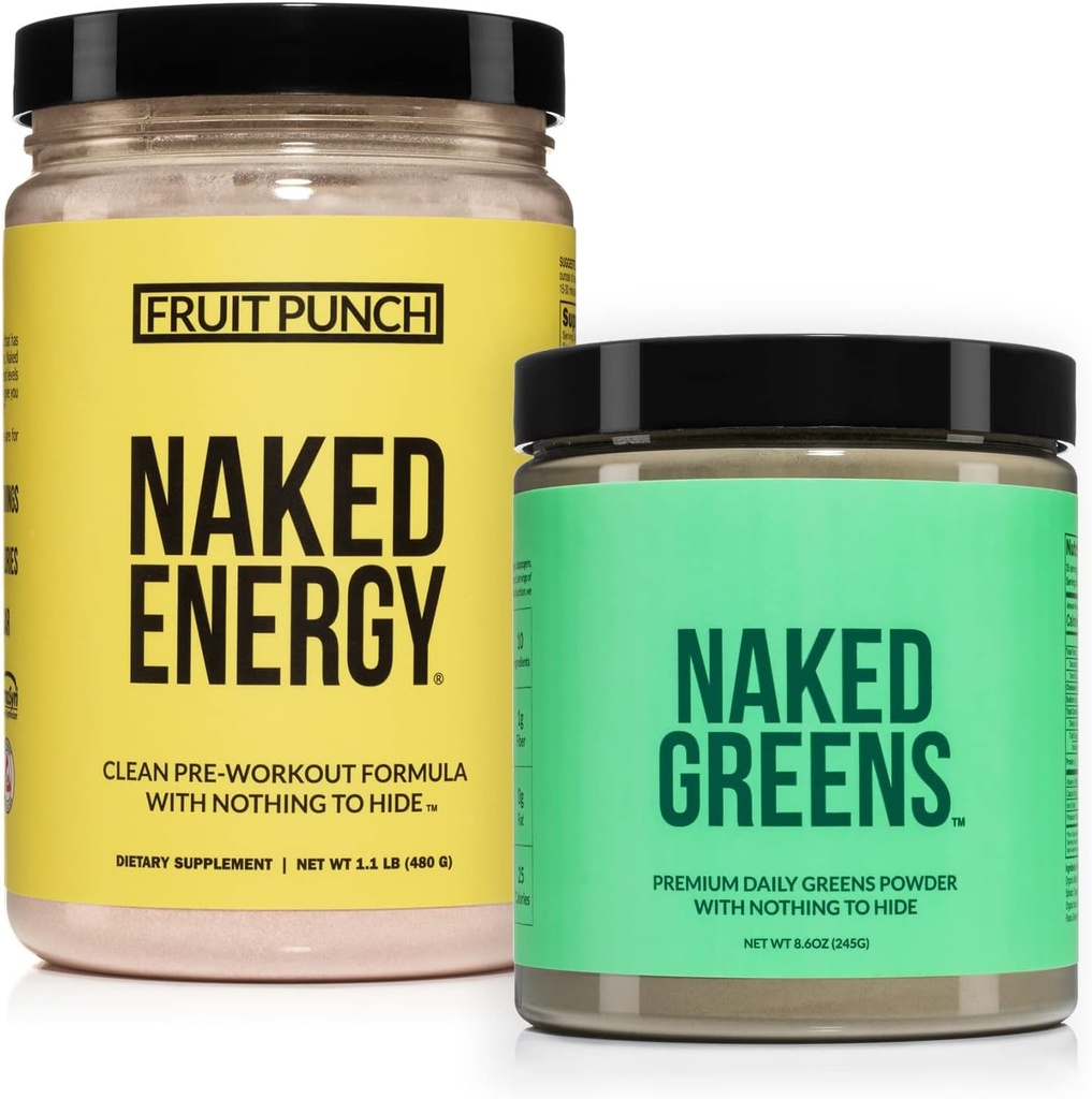 NAKED Vegan Energyzing Bundle פירות Punch אנרגיה תזונה סופר ירוק אבקת ירקות אורגניים