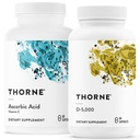 THORNE - Immune & Wellness Support Bundle - Asorbic Acid & ויטמין D-5000 - Antioxidant & Immune function - 60 משרתים