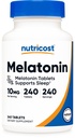 Melatonin 10 מ"ג, 240 טבליות - 10mg Per לשרת, non-GMO, Gluten חינם