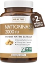 Healths Harmony Nattokinase 2000 FU (Non-GMO) תוסף Powerful Nattokinase עשוי באופן טבעי Soybeans - (2 חודשים אספקה) 60 קפסולות נטוטו טבעוניות