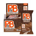 PBfit Peanut Butter Cocoa Drizzle Energy Bars, 12g Protein, 5g Fiber, Gluten Free, Vegan, Plant-Based, Non-GMO, 2.1 Oz (Pack of 12)