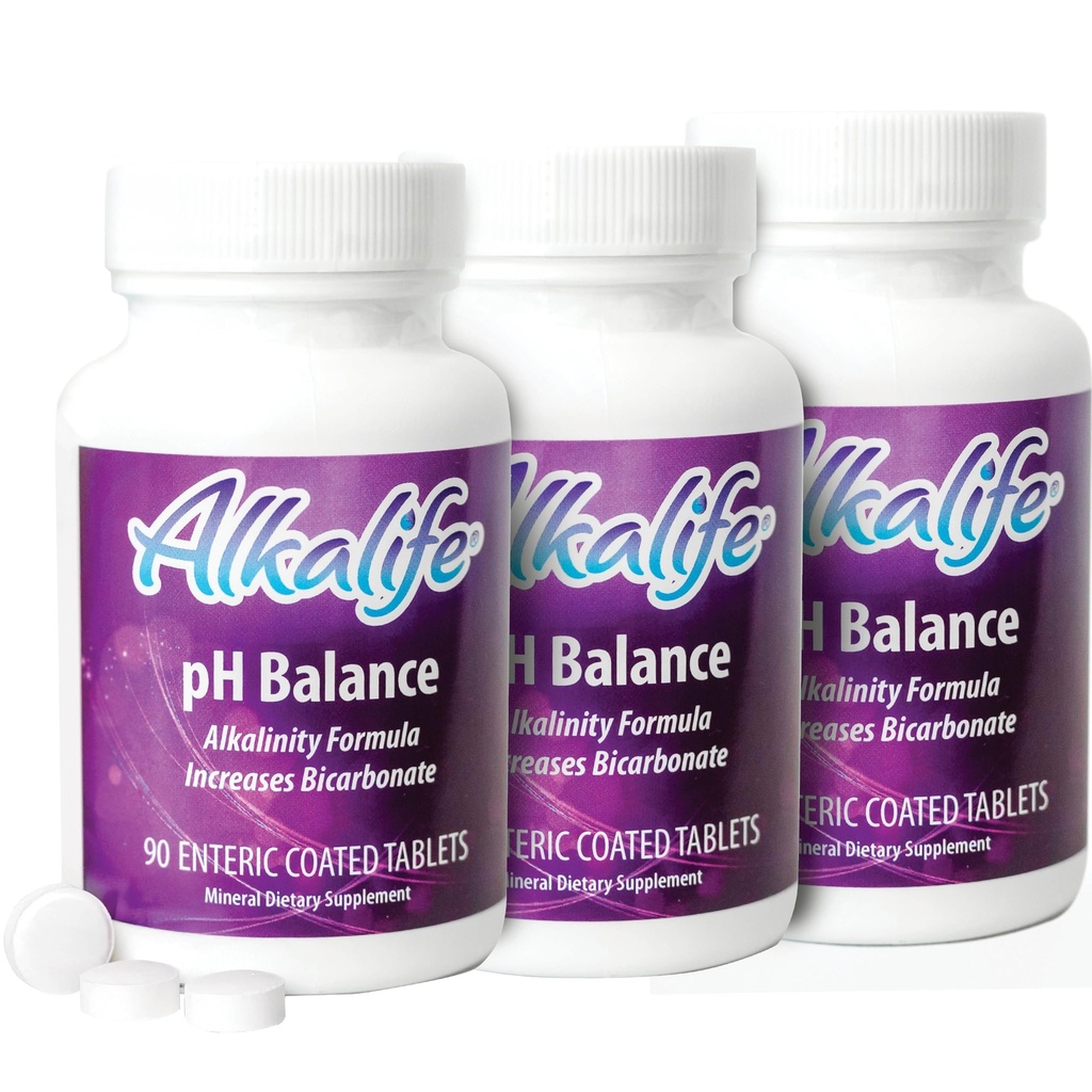 AlkaLife pH Balance Tablets - The First Patented Alkaline Bicarbonate Pills - Neutralize Acid, Balance pH, Immune Support, Peak Performance, Detox - 270 Tablet