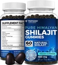 Pure ההימלאיה האורגנית Shilajit Gummies - Potent Shilajit Resin תוסף עבור גברים ונשים - 100% טבעי עם 90+ Trace מינרלים - Boost Energy, Vitality, ו- Immune Support - 60 מסטיקים