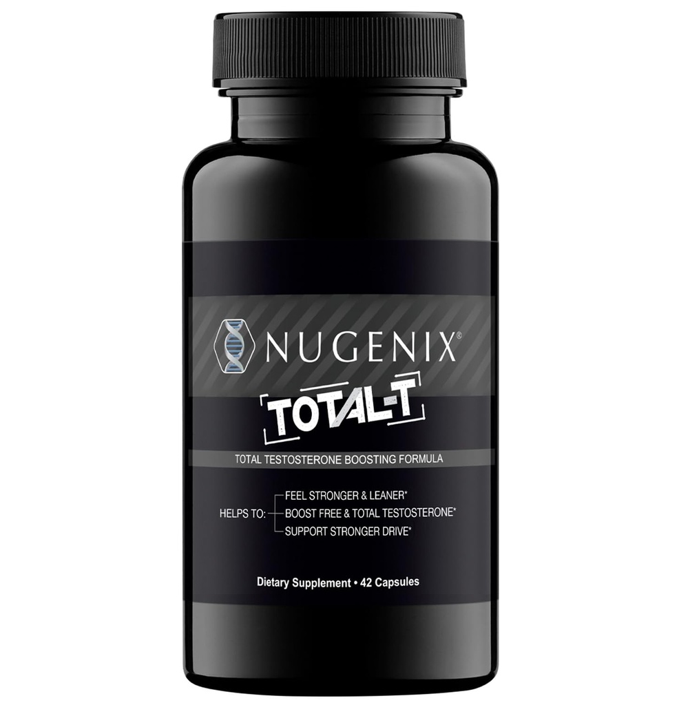 Nugenix Total-T, Free and Total טסטוסטרון Booster תוסף לגברים, 42 Count