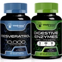 OD LABSRX Resveratrol קפסולות 10,000 מ"ג - Digestive Enzymes 450 מ"ג