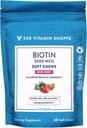 ויטמין Shoppe Biotin Soft Chews לשיער, Skin & Nail תמיכה - 5,000 מ"ג - ברי (60 צ'יפס רך)