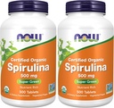 תוספי מזון אורגני Spirulina 500 מ"ג עם ויטמינים, מינרלים ו GLA (Gamma-Linolenic Acid), 500 טבליות (Pack of 2)