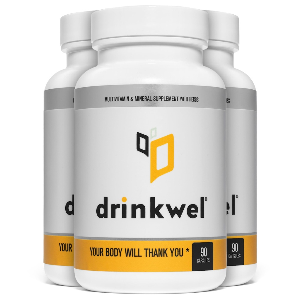 משקה Premium Multivitamin תוסף - חבילה של 3 x 90 קפסולות - Morning Recovery, Liver Support & Immune Support- Milk Thistle, ויטמין C, Zinc, Magnes