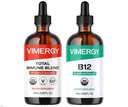 Vimergy All Day Resilience Kit - אורגני Total Immune Band/Liquid B12 - Stimulates White Blood Cells, תומך תאי דם אדומים בריאים - USDA אורגני, טבעוני, Paleo, Gluo, Gluten-Free, כשר