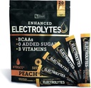 אבקת אלקטרוליט משופרת (Peach מנגו 20pk.) w 0 סוכר +BCAAs +B-Vitamins Electrolyte תוסף w Potassium Zinc & Magnesium עבור הידרה - Keto אלקטרוליטטס