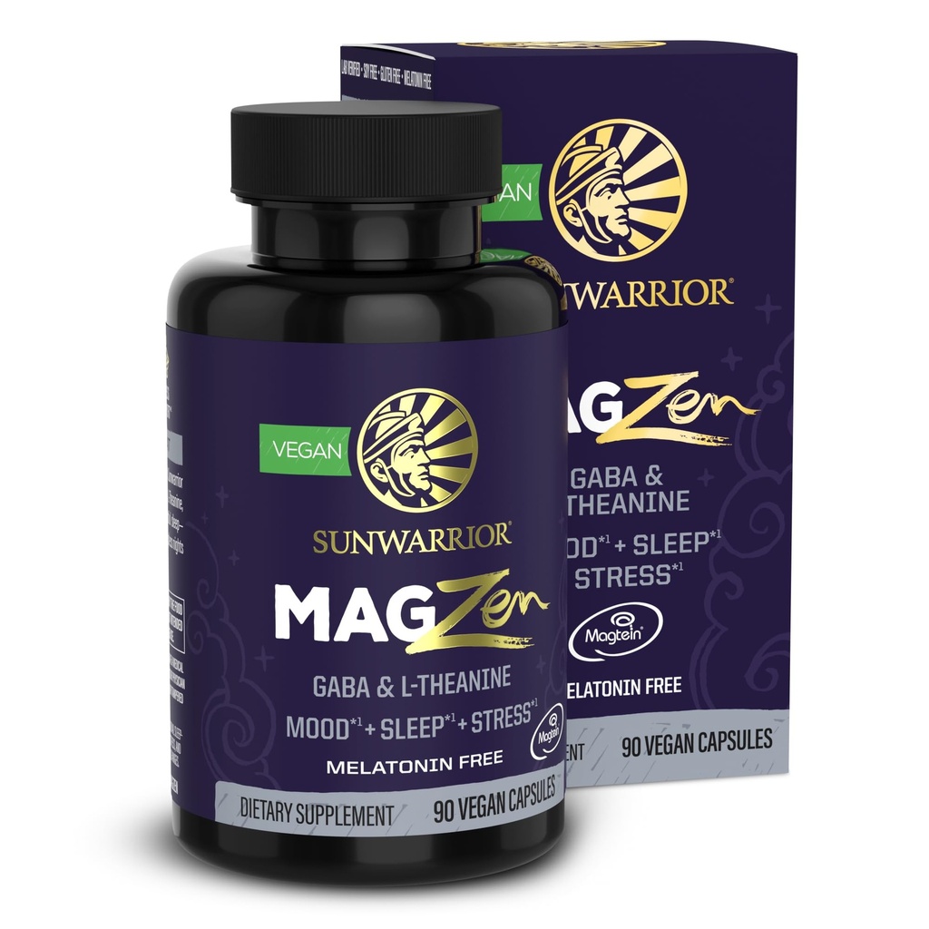 מגנזיום תוספת L-theanine קפסולות Mood, Sleep & Stress תמיכה עם Magnesium Bisglycinate, L-theanine & GABA מקדם הירגעות, איכות השינה וקלילות נפשית & un-Drowsy 90 קפסולות