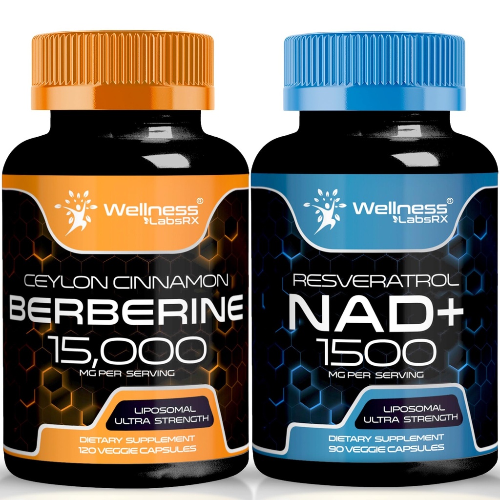OD LABSRX NAD תוסף, 1500 מ"ג - NAD+ עם Resveratrol│Berberine 1500 מ"ג - Berberine עם Ceylon Cinnamon