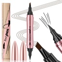 Q710 2in1pen,4-Tip Brow Pen & Eyeliner,Dcuble-ended design, Wild Eyebrow איפור, microblading eyebrow Pen, Waterהוכחה למים,Soft nib, עם שבץ חלק אחד (2#Dark Brown)