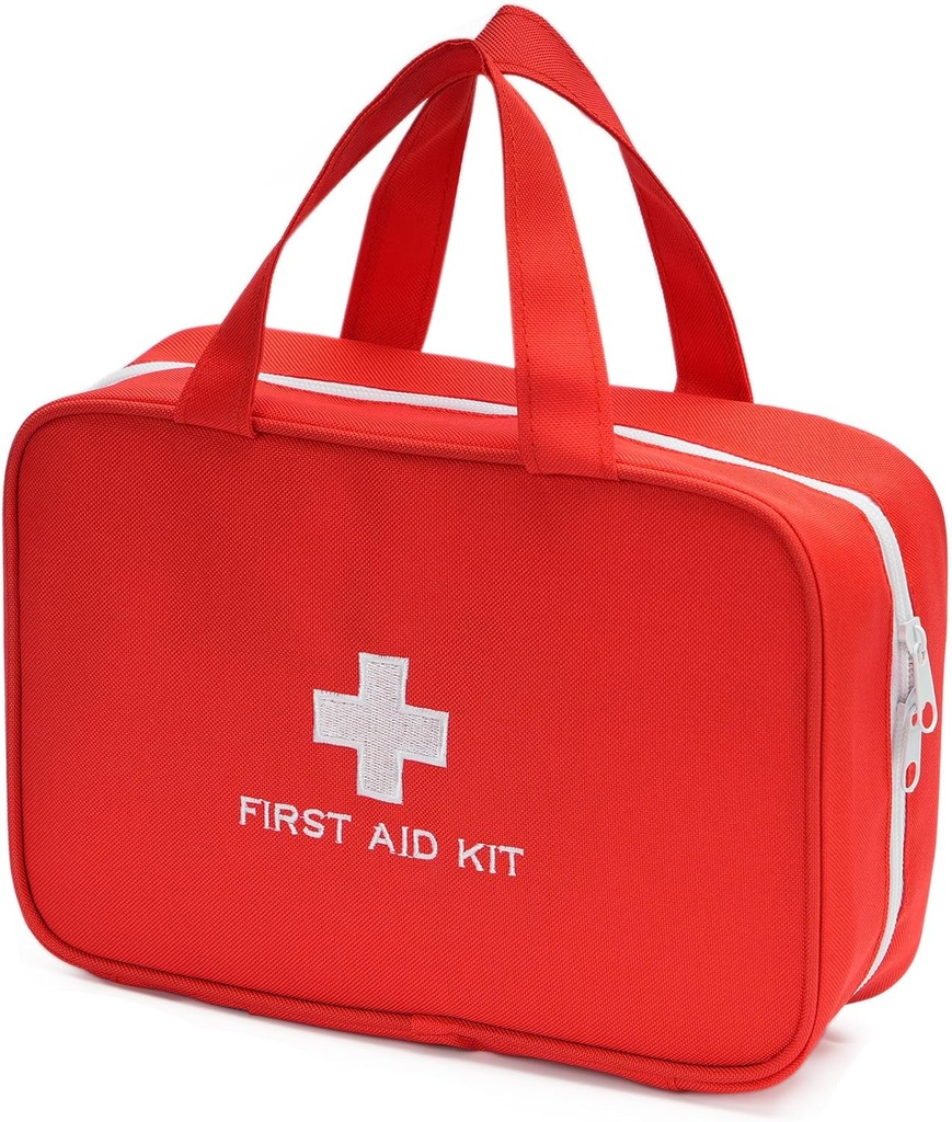 חבילת עזרה ראשונה ריקה Kit Bag Emergency Pouch Travel Medicine מארגנת Bag for Home, קמפינג, נסיעה, מכונית (אדום)