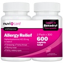 NUVICARE Allergy Relief Tablets - Diphenhydramine 25mg Antihistamine Tablets for Runny Nose, Sneezing, Itchy Eyes & Throat - Compare to Benadrl Allergy Meds - OTC Adult Allergy Medicine (2 Pack)