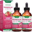 Magnesium Glycinate ו- Citrate נוזל תוספת: עם ויטמין D3, K2, B6 & L-theanine, עבור רגיעת שרירים, תמיכה בשינה וסך הכל של נשים - 120mL