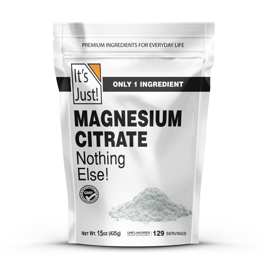 זה פשוט - Magnesium Citrate אבקת, 15oz, non-GMO Magnesium תוסף, Unflavored (15oz / 129 משרתים)