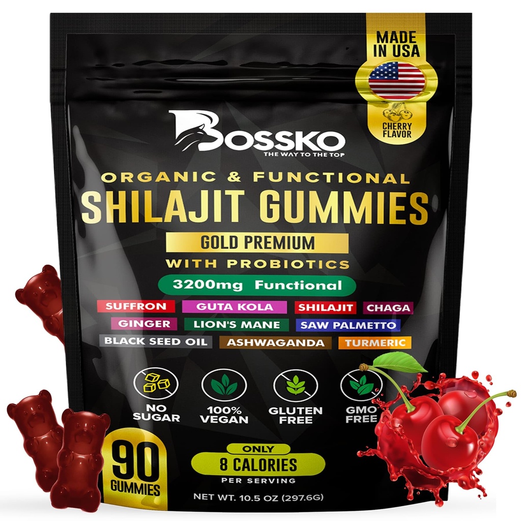 3200 MG טהור ההימלאיה שילאג'יט חניכיים אורגניות לגברים ונשים עם Probiotics & Magnesium Ashwagnadha Chaga Turmeric Fulvic Acid 105+ Trace מינרלים I Vegan non-GMO I Lab Tested I Counted 90 Counted I Countdha Chaga Turmeric Fulvic Acid 105+ Trace מינרלים I Vegan non-GMO I Labed I Tested I
