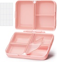 AUVON Daily Pill מארגנת Fit with Your Purse or Pocket, קומפקטית Travel Pill Box Case with Slim Folding Design and Long-Lasting Hinges to Hold, Fish Oil, תוסף או תכשיטים (Pink)