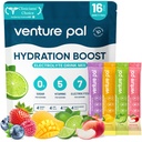 Venture Pal Sugar חינם Electrolyte אבקת Packets - נוזל יומי IV hydrotion Packets; אלקטרוליטים לשתות לערבב עם 5 ויטמינים ו 7 אלקטרוליטים | Keto Friendly | Non-GMO | מוסמך | 16 מקלים