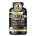 Quercetin עם Bromelain, Sting Nettle תוסף, Zinc ויטמין C ויטמין D | Non-GMO, Gluten-Free | Made in USA | 2 חודשים אספקת