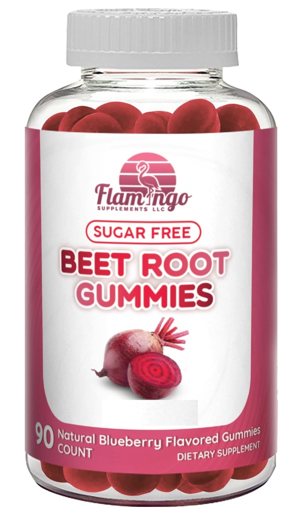 סוכר חינם Nitric Oxide Beet Root Gummies - Beet Root Chewables עבור ביצועים אתלטיים, Nitric Oxide Booster, אנרגיה, זרימת דם ו Circulation - 90 Beets Root Gummy Chews.