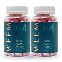 WEEM Hair Skin and Nails Gummies - Supports Healthy Hair - Vegan biotin Vitamins for Women & Men Supports Faster Hair Growth, Stronger Nails, Healthy Skin, Extra Strength (2)