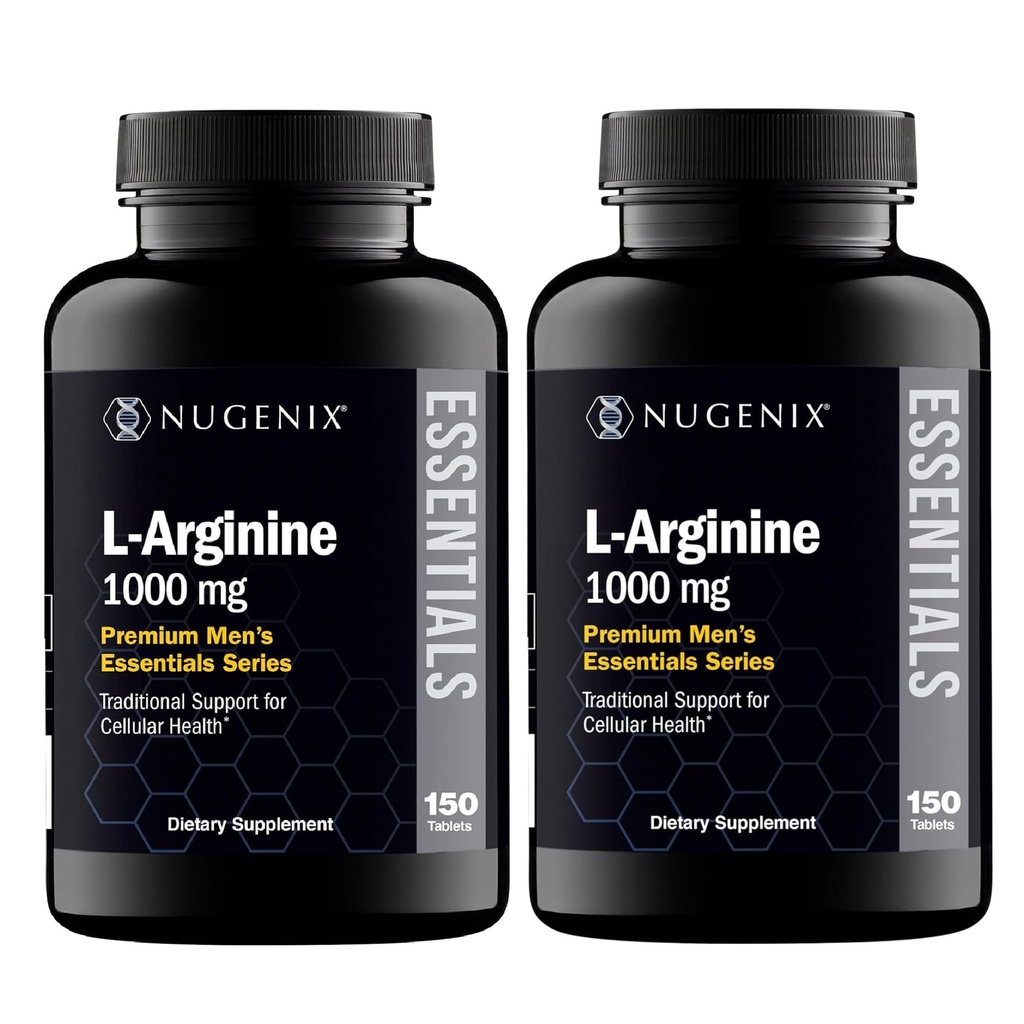 Nugenix Essentials L-Arginine Amino Acid Supplement, 1000 mg, 300 Tablets