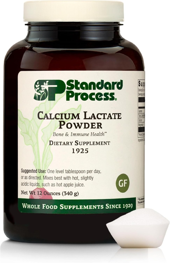 תהליך סטנדרטי - Calcium Lactate אבקת - בריאות העצם & Immune תמיכה - Calcium Magnesium תוסף עבור כוח העצם ובריאות הדם - non-Dairy, non-Soy & Gluten-Free - 12 ozium Magnesium Magnesium