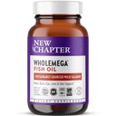 New Chapter Wholemega Fish שמן תוסף - 2000 מ"ג לשרת, פרובאנס קליני Wildאלסקה סלמון שמן עם אומגה 3 + ויטמין D3 + Astaxanthin, 120 Softgels