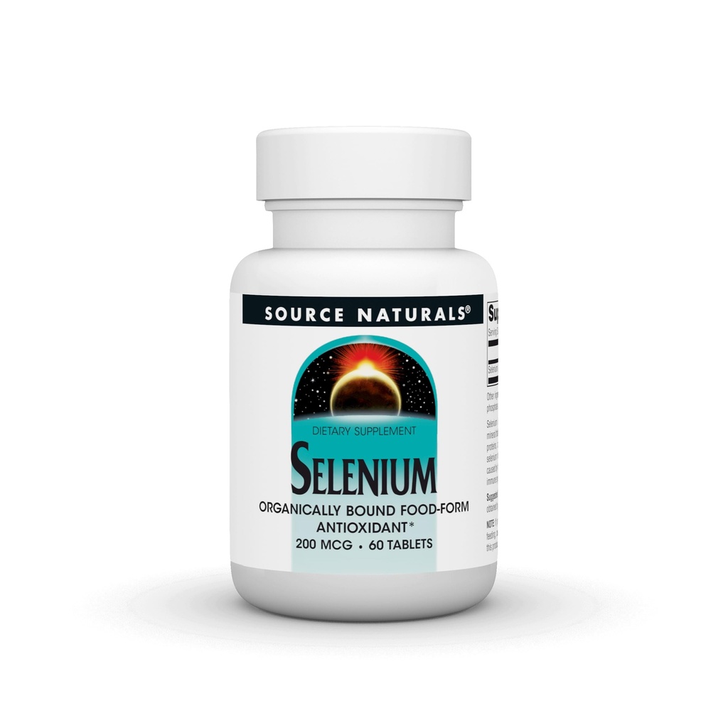 מקורות טבעיים Selenium, אורגני Bound Food-Form Antioxidant*, 200 mcg - 60 טבליות