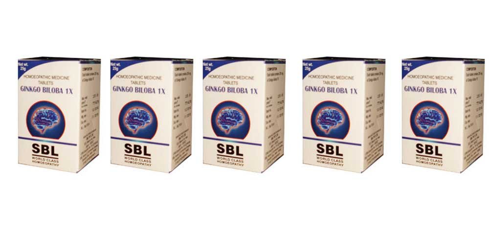 גינקו בילובה 1x Tablet SBL Homeopathy - 25g (Pack of 5)