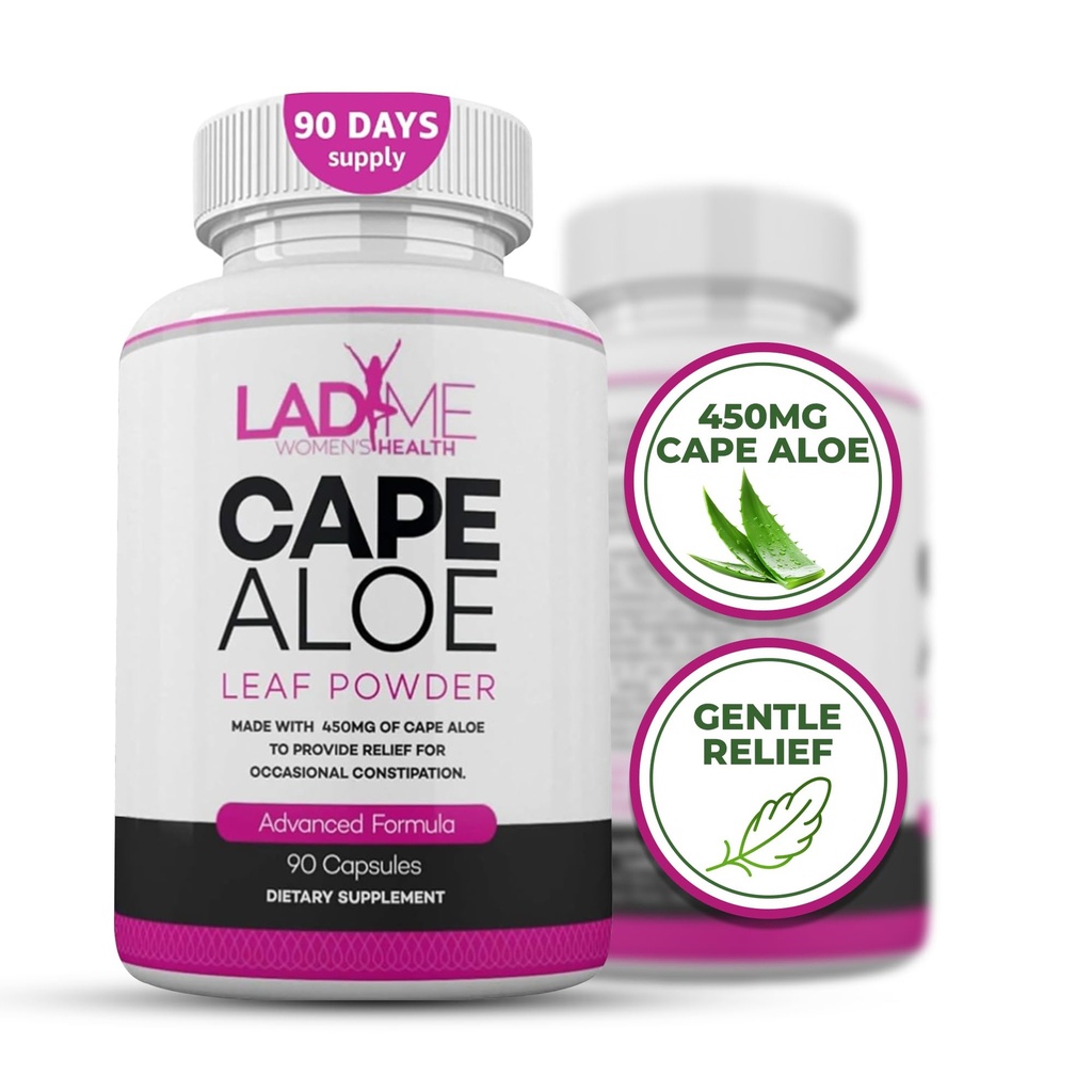 Pure Cape Aloe Herbal Laxative for Constipation הקלה - תנועה בריאה של Bowel - Natural Voice ניקויse & Detox Dietary תוסף - מיועד במיוחד לנשים על ידי ליידים - 90 קפסולות