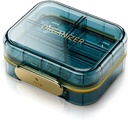 Portable Travel Pill מארגנת עם 7 השוואתיות - Perfect Weekly Pill Case Waterified Pill Box for Dailyוויטמיןs and Medicine, Small Pill Container for Pocket Purse (כחול)