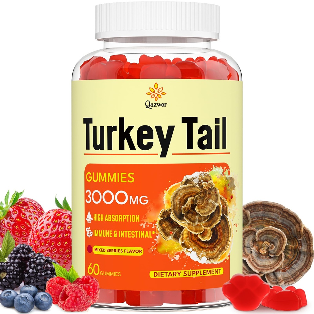 טורקיה Tail Mushroom, טורקיה Tail (100% פרי גוף, 40% גלוקוז Betacans) להוסיף Black Pepper, mushroom חניכיים עבור Gut, אנרגיה, המוח ו Immune תמיכה, מעורב Breries Flavor
