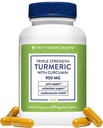 ויטמין Shoppe משולש כוח Turmeric עם Curcumin 900 מ"ג, תומך ניידות משותפת ומספק יתרונות אנטי-חמצן ו 5 מ"ג bioperine כדי לשפר את Absorption תזונתי - פעם יומית (60 קפסולות)