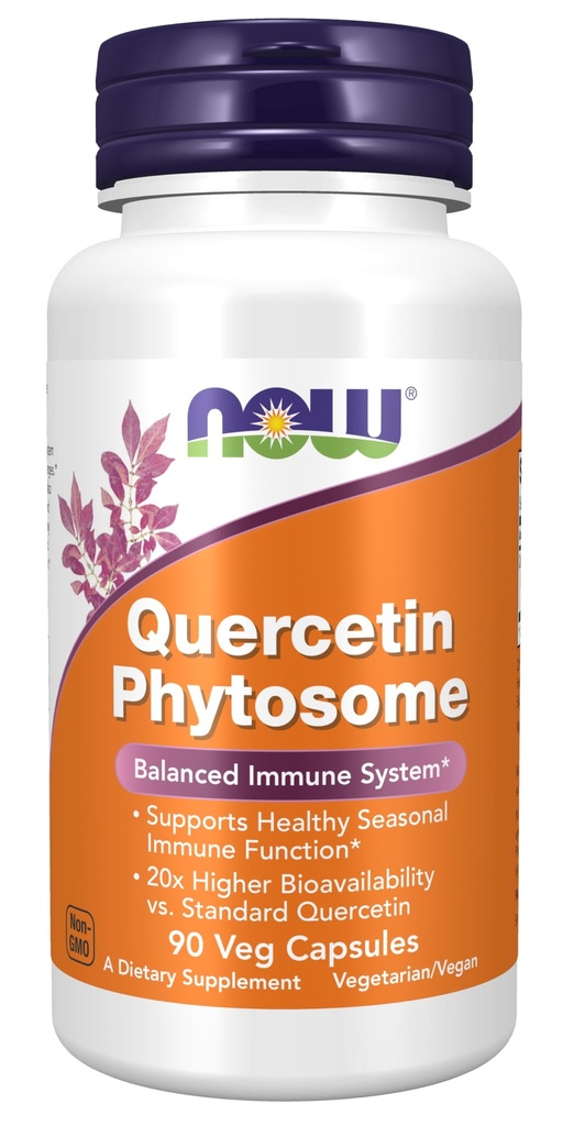 תוספי מזון עכשיו, Quercetin Phytosome 250 מ"ג, איזון מערכת החיסון, 90 Vcaps