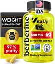 Berberine תוספת 500 מ"ג - ארה"ב יצרה Berberine 500 מ"ג - non-GMO Berberine HCL - ברברין תוספי ניהול משקל, אנרגיה, תמיכה בחיסון - 60 קפסולות