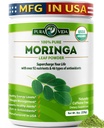 PURA VIDA אבקה אורגני יחיד מקור - Premium 100% עלה אבקת, USDA אורגני Moringa Oleifera, אבקת Moringa - מושלם עבור Smoothies & מתכונים. 8 oz.