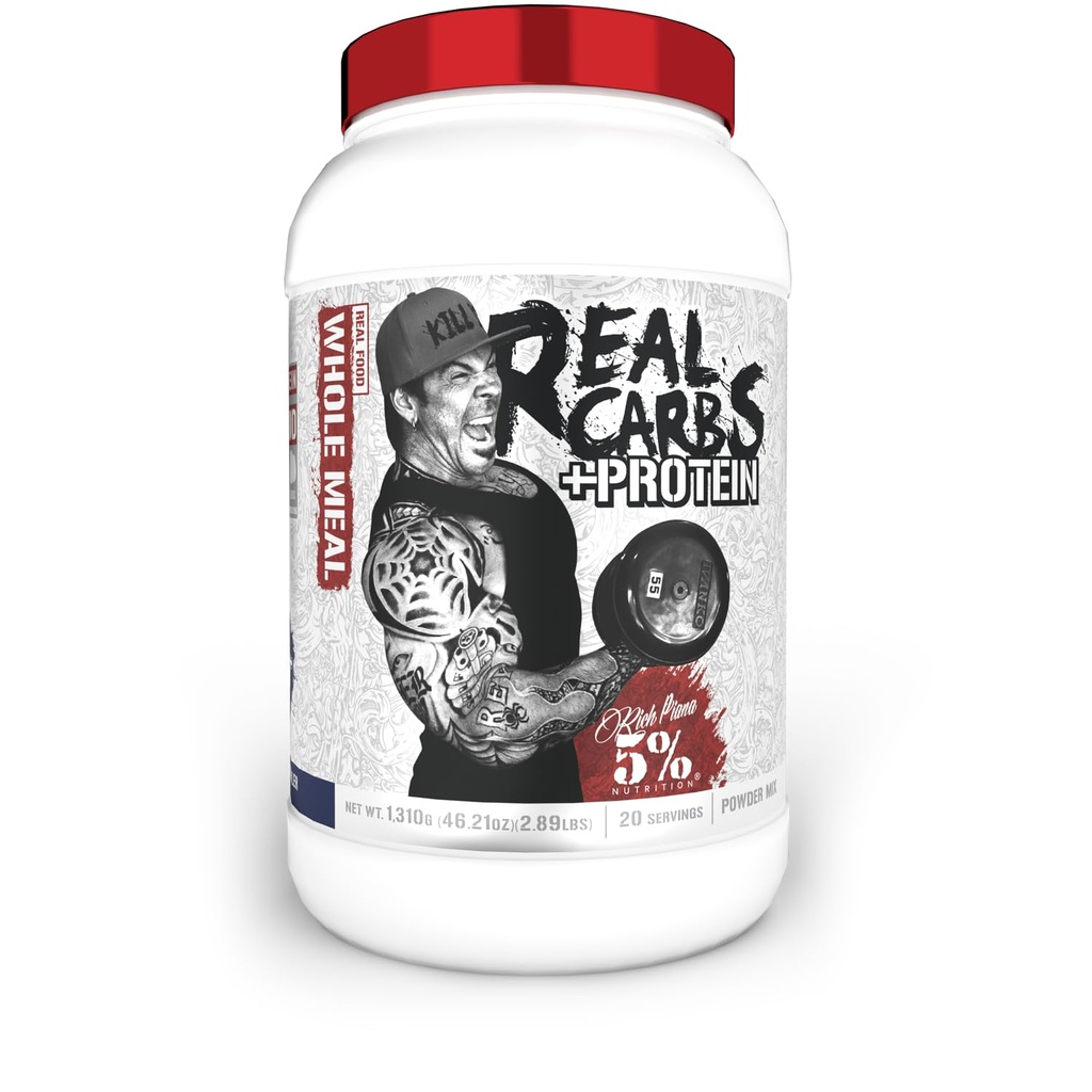 5% תזונה עשירה Piana Real Carbs + חלבון נקיה אבקת חלבון מקבלר שומן | Real Food Carbohydrate דלק for Pre Workout /Post-Workout Recovery Meal | 2.89 lb, 20 Srvgs (Berry Cobbler)