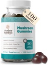 Mushroom תוספת חניכיים - טהור לחלץ Multi Mushrooms תוסף Chaga, Reishi, Cordyceps & Lion's Mane - 50 יום אספקת חניכיים (100 מחשבים)