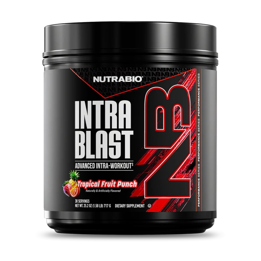 NutraBio Intra Blast Bcaa אבקת Amino Acid תוספת, אלקטרוליטיט ו hydrotion בלנדרה, Intra, Pre Workout & שריר התאוששות, 20g Eaa Amino Acids אבקת, 5g Glutamine - פירות טרופיים פולינץ, 30 המשרתים, 30 לשרת.