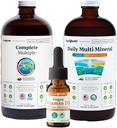 LIQUIDHEALTH Ultra Immunity Yellow Bundle למבוגרים עם רב ויטמין שלם, Daily Multi מינרלים ווויטמין D3 Drops - Immune Supports, Whole Foods, טבעוני, non GMO