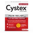 Cystex Double-Action UTI Pain Relief & Prevention Tablets - 2-in-1 פורמולה Relieves Discomfort & Slows Bacterial growth - Non-Staining - 48-Counting