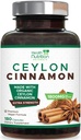 Ceylon Cinnamon כמוסות 1800 מ"ג - מוסמך אורגני Ceylon Cinnamon אבקת תוסף, בבקבוק בארה"ב, תוספת אנרגיה ותמיכה לב גלולות, non-GMO & Gluten חינם, סוכר חינם - 180 קפסולות