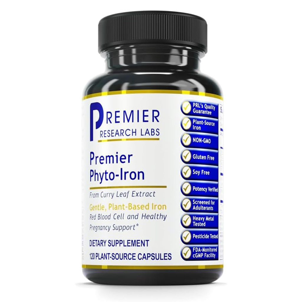 MA מחקר מעבדות Phyto-Iron - ברזל מבוסס צמחים עבור גברים ונשים עבור תמיכה דם, קארי עוזב תוספת, תוספי ברזל, לא-Heme ברזל, 18 מ"ג ברזל Per לשרת - 120 קפסולות צמחוניות