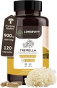 אורגני Tremella Mushroom קפסולות תוסף (120) | פרי הגוף 10:1 גבוה מלט השלג מנגו שלג חזק 10% Beta-D Glu Equivalent Per לשרת | Skin Hydration & Brain Support Support