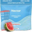 Nectar אנרגיה Booster - אורגני Caffeine, B12 & אלקטרוליטים - סוכר חינם & Zero Calorie - קפה בריא, משקאות אנרגיה ו-Soda Alternative - הידרציה ואנרגיה (מים 18 Packets)