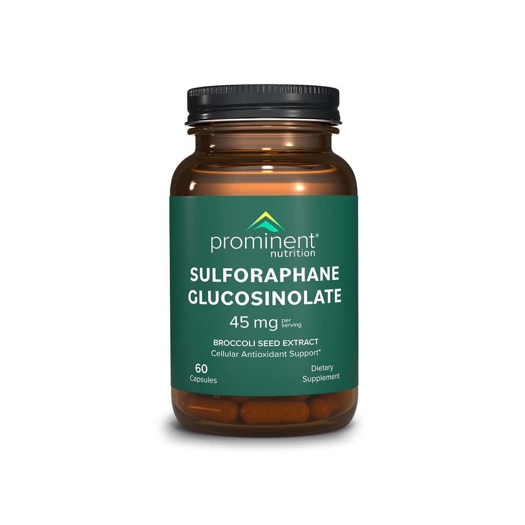 Prominent Nutrition Sulforaphane Glucosinolate תוספת, תמיכה סלולרית Antioxidant, תוסף Sulforaphane 45 מ"ג, 30 יום אספקה - 1 Pack