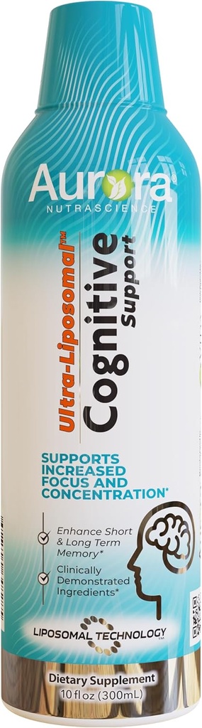אורורה Nutrascience Ultra-Liposomal Magnesium L-Threonate לתמיכה קוגניטיבית ולהגדיל את המיקוד ואת הריכוז, Grape, 30 משרתים, 10 oz
